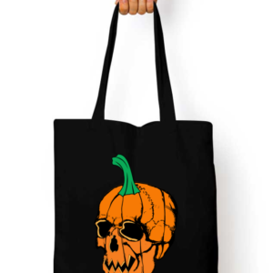 Pumpkin Skull Tote Bag